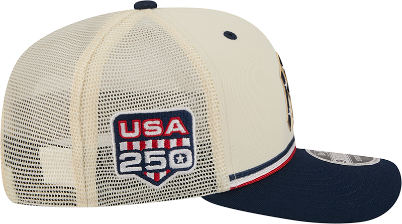 New York Yankees New Era 250th Independence Day 2 Tone Ivory/Navy 9SEVENTY Trucker Hat