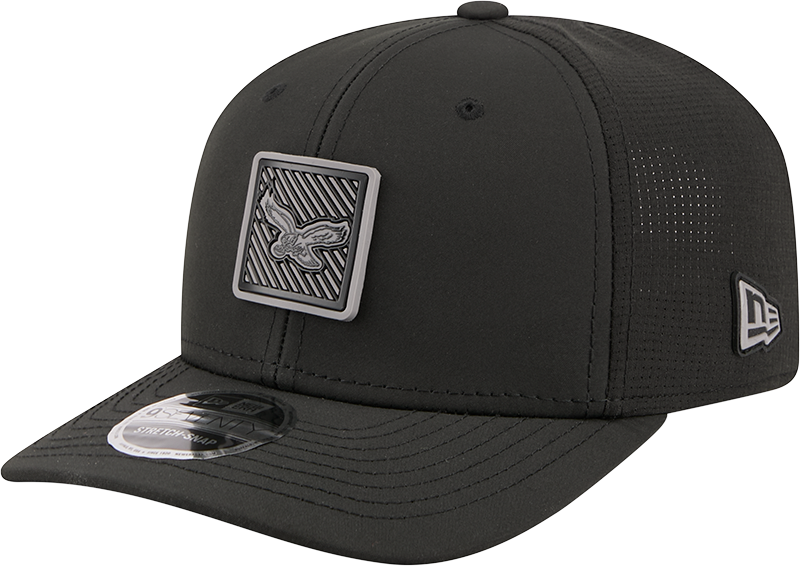 Men's Philadelphia Eagles New Era Black 2026 NFL Training Camp 9SEVENTY Adjustable Hat-Throwback Logo