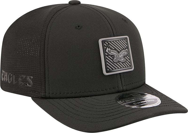 Men's Philadelphia Eagles New Era Black 2026 NFL Training Camp 9SEVENTY Adjustable Hat-Throwback Logo