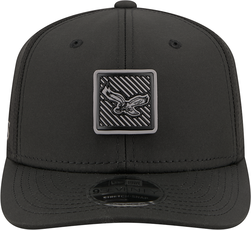 Men's Philadelphia Eagles New Era Black 2026 NFL Training Camp 9SEVENTY Adjustable Hat-Throwback Logo