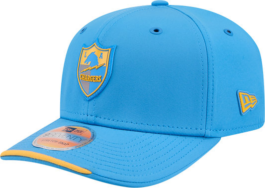 Men's Los Angeles Chargers New Era 2026 NFL Sideline 9SEVENTY Throwback Logo Light Blue Adjustable Hat