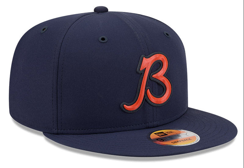 Men's Chicago Bears New Era Navy B Logo 2026 NFL Sideline 9FIFTY Snapback Hat