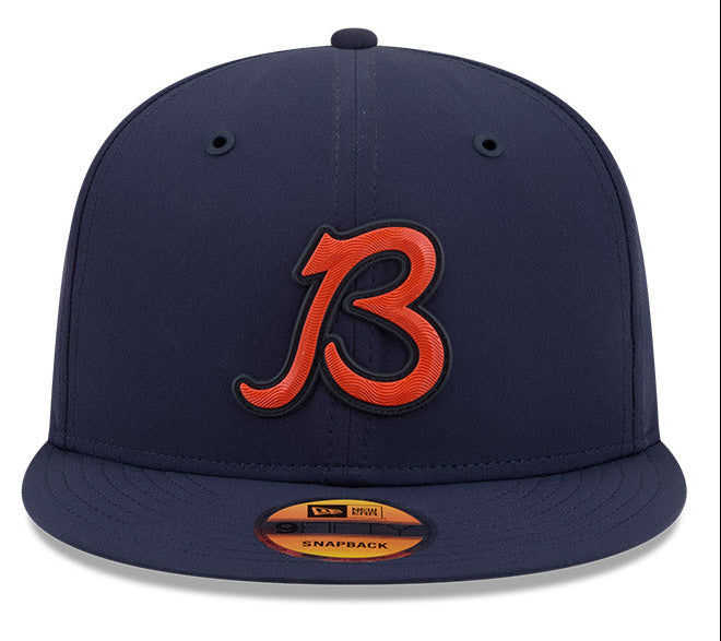 Men's Chicago Bears New Era Navy B Logo 2026 NFL Sideline 9FIFTY Snapback Hat
