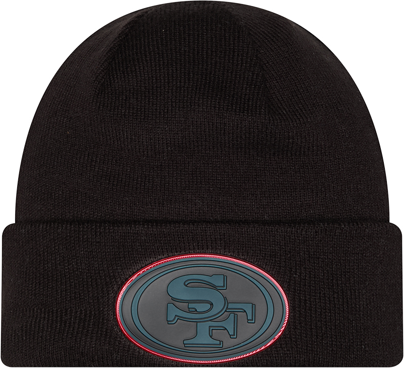 San Francisco 49ers Chrome 2026 Sideline Black New Era Knit Cuffed Knit