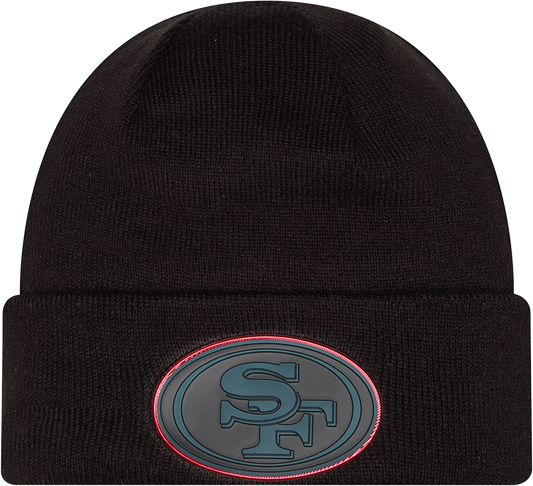 San Francisco 49ers Chrome 2026 Sideline Black New Era Knit Cuffed Knit