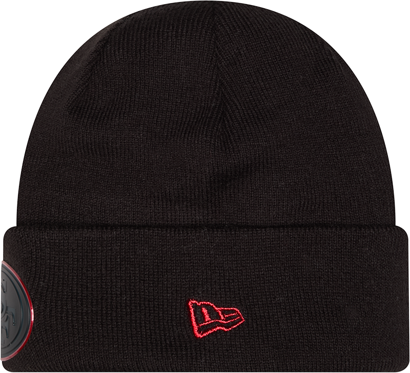 San Francisco 49ers Chrome 2026 Sideline Black New Era Knit Cuffed Knit