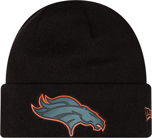 Denver Broncos Chrome 2026 Sideline Black New Era Knit Cuffed Knit