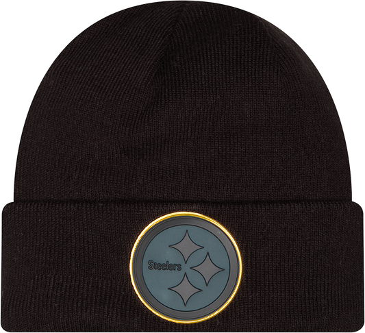 Pittsburgh Steelers Chrome 2026 Sideline Black New Era Knit Cuffed Knit
