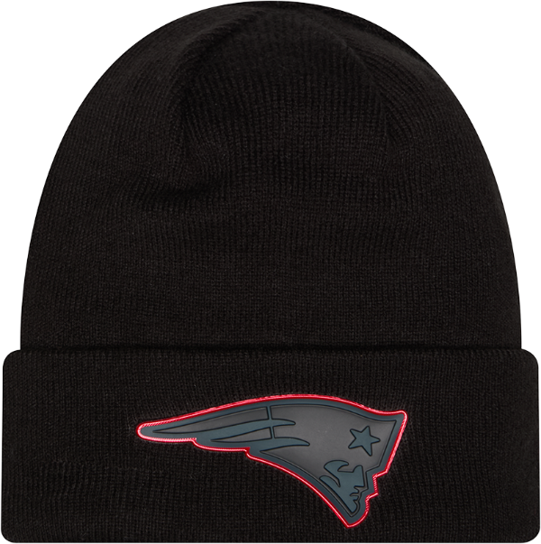 New England Patriots Chrome 2026 Sideline Black New Era Knit Cuffed Knit