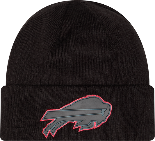 Buffalo Bills Chrome 2026 Sideline Black New Era Knit Cuffed Knit