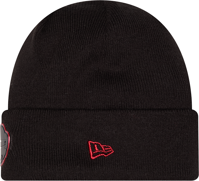 Buffalo Bills Chrome 2026 Sideline Black New Era Knit Cuffed Knit