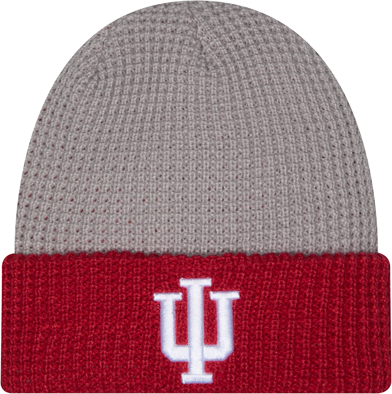 Indiana Hoosiers Red/Grey Waffle Cuffed Knit Hat