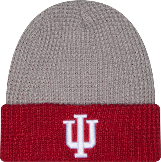 Indiana Hoosiers Red/Grey Waffle Cuffed Knit Hat