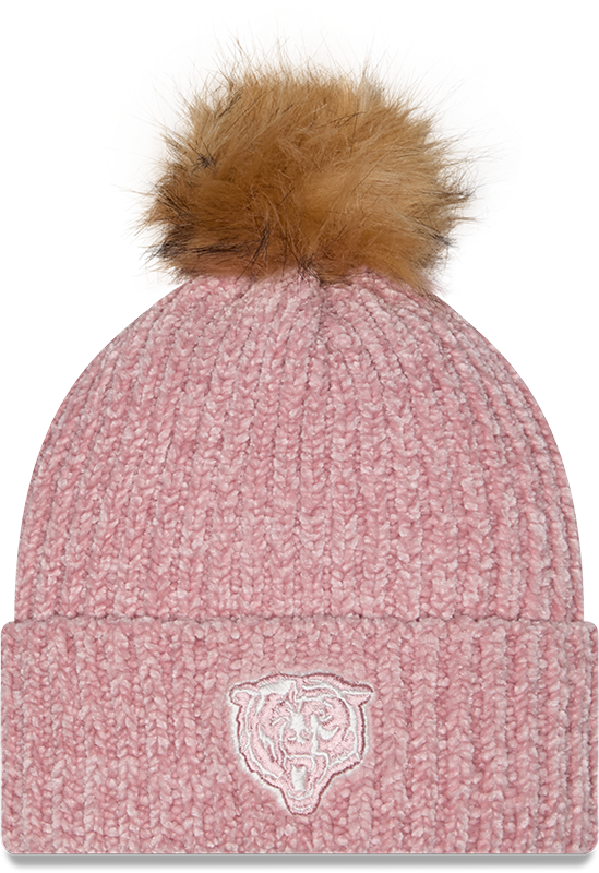 Women's Chicago Bears New Era Pink Sport Pom Cuffed Knit Hat