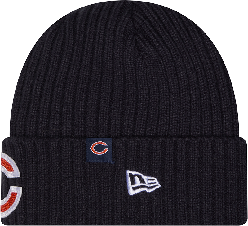 Women's Chicago Bears New Era Navy Badge Rhinestone Cuffed Knit Hat