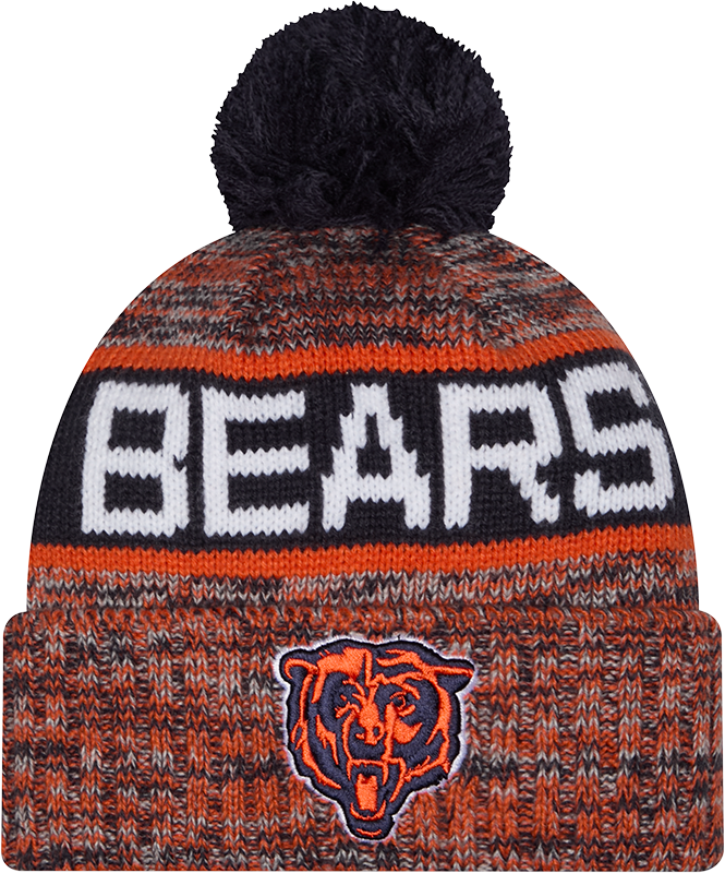 Chicago Bears Navy New Era Knit Classic Cuffed Pom Knit