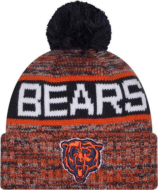 Chicago Bears Navy New Era Knit Classic Cuffed Pom Knit