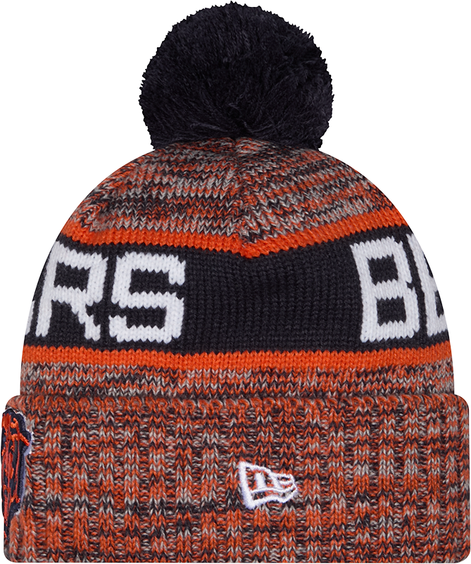 Chicago Bears Navy New Era Knit Classic Cuffed Pom Knit