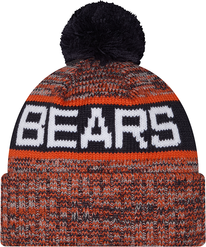 Chicago Bears Navy New Era Knit Classic Cuffed Pom Knit
