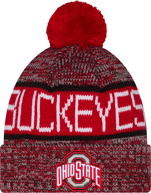 Ohio State Buckeyes New Era Knit Classic Cuffed Knit Hat with Pom