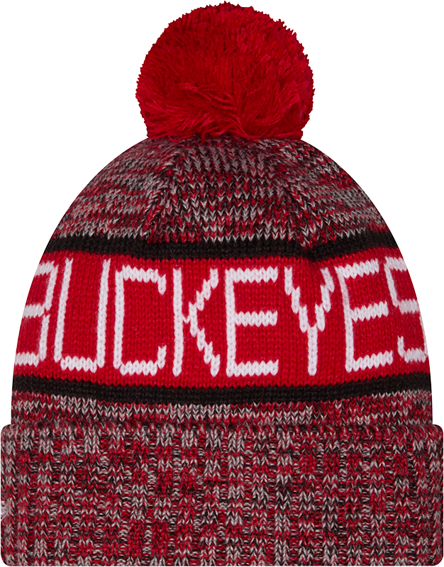 Ohio State Buckeyes New Era Knit Classic Cuffed Knit Hat with Pom