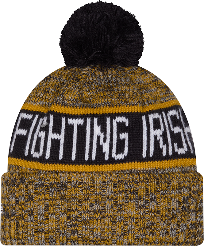 Notre Dame Fighting Irish New Era Knit Leprechaun Logo Cuffed Knit Hat with Pom