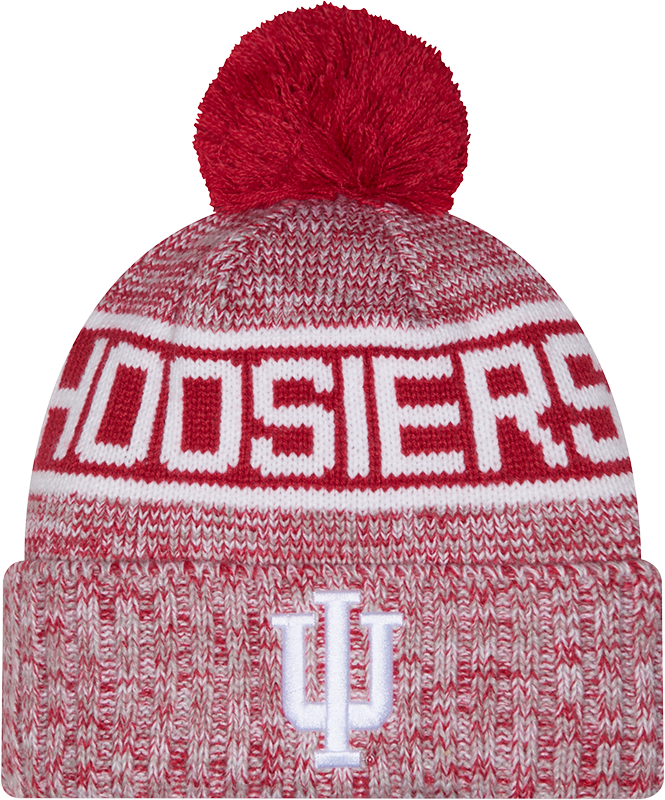 Indiana Hoosiers New Era Knit Hoosiers Classic Cuffed Knit Hat with Pom