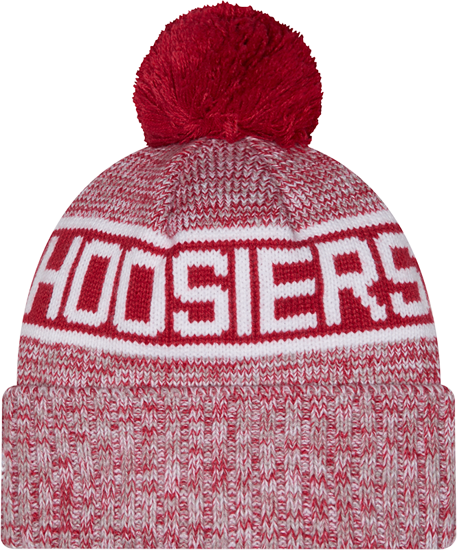 Indiana Hoosiers New Era Knit Hoosiers Classic Cuffed Knit Hat with Pom