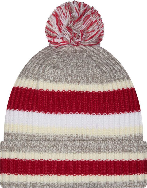 Indiana Hoosiers New Era Knit Striped Classic Cuffed Knit Hat with Pom