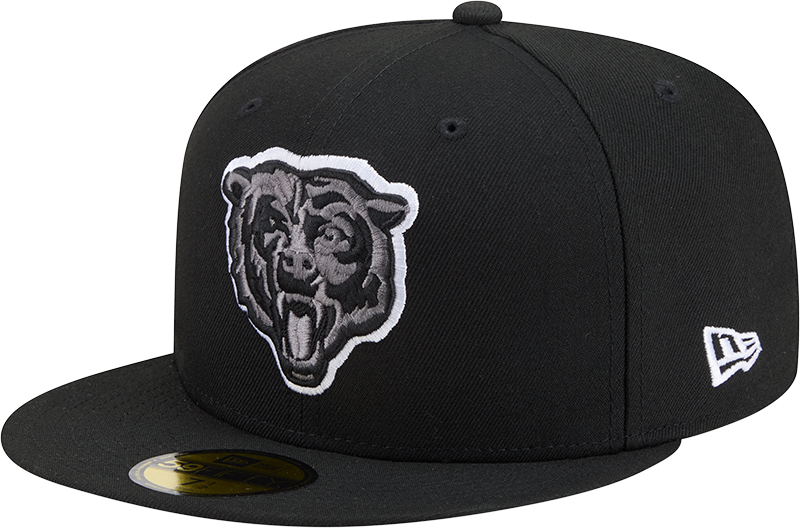 Men's New Era Black/White Chicago Bears Graphite Logo 59FIFTY Fitted Hat
