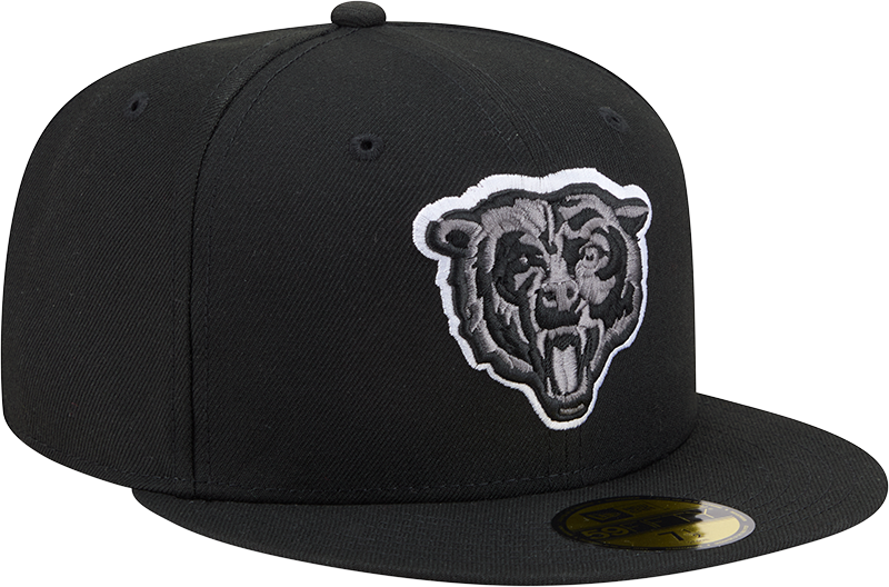 Men's New Era Black/White Chicago Bears Graphite Logo 59FIFTY Fitted Hat