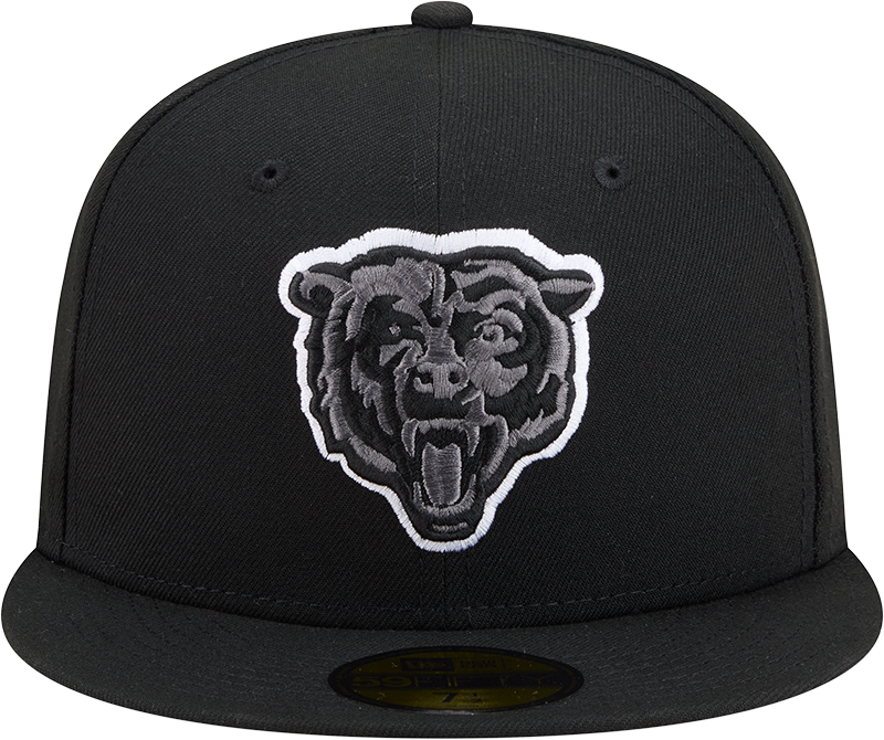 Men's New Era Black/White Chicago Bears Graphite Logo 59FIFTY Fitted Hat
