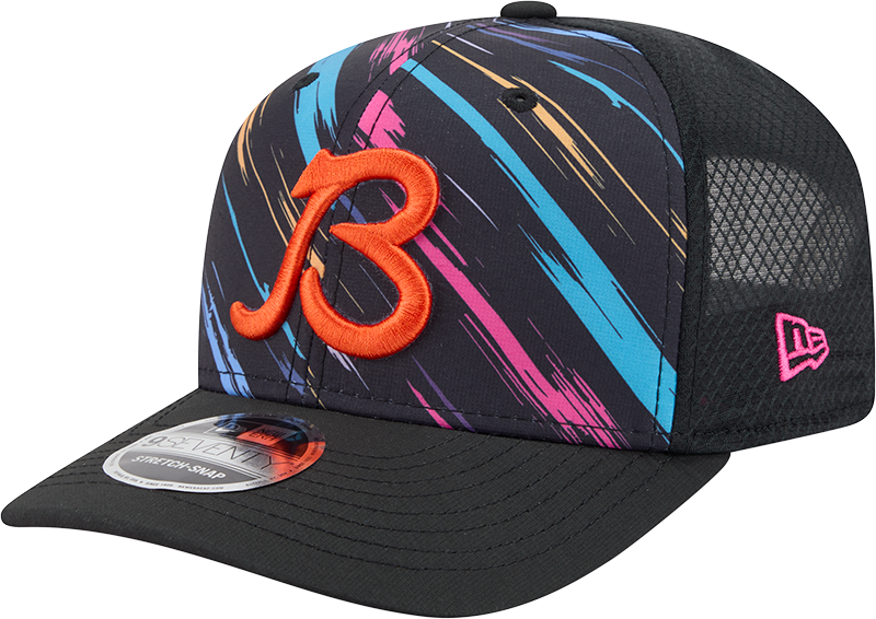 Men's Chicago Bears New Era Black 2026 NFL Crucial Catch "B" Logo 9SEVENTY Adjustable Hat