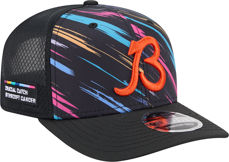 Men's Chicago Bears New Era Black 2026 NFL Crucial Catch "B" Logo 9SEVENTY Adjustable Hat