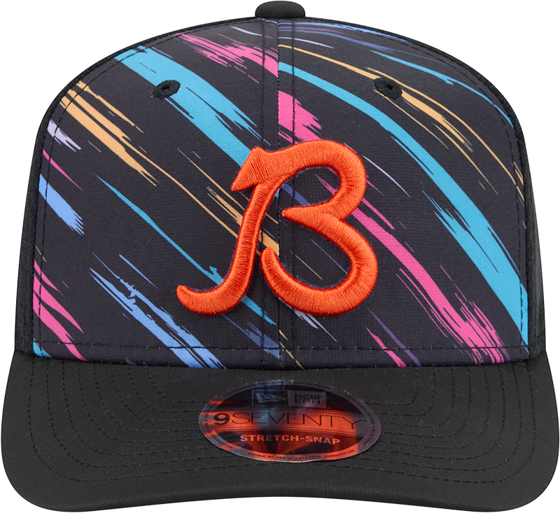 Men's Chicago Bears New Era Black 2026 NFL Crucial Catch "B" Logo 9SEVENTY Adjustable Hat