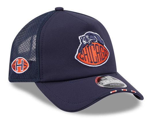 Men's Chicago Bears New Era Navy 2026 Rivalry Apex 9FORTY Adjustable Trucker Hat