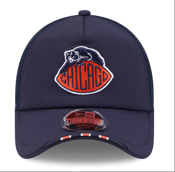 Men's Chicago Bears New Era Navy 2026 Rivalry Apex 9FORTY Adjustable Trucker Hat