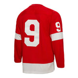 Men's Detroit Red Wings Gordie Howe Mitchell & Ness Red 1960/61 Captain Patch Blue Line Player Jersey - Pro Jersey Sports