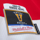 Men's Detroit Red Wings Gordie Howe Mitchell & Ness Red 1960/61 Captain Patch Blue Line Player Jersey - Pro Jersey Sports