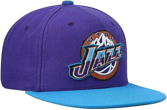 Men's Mitchell & Ness Utah Jazz NBA Core Basic HWC Snapback Hat-Purple/Teal