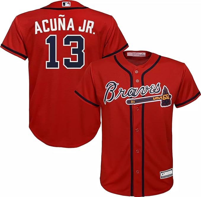 Youth Ronald Acuna Jr. Atlanta Braves Red Alternate Screenprint Replica Jersey
