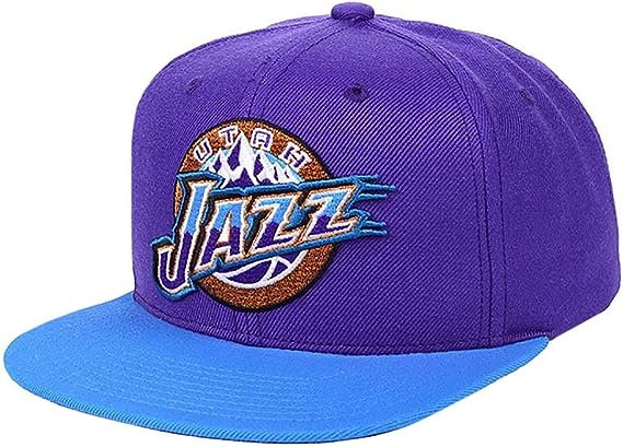 Men's Mitchell & Ness Utah Jazz NBA Core Basic HWC Snapback Hat-Purple/Teal