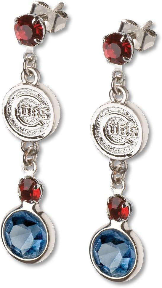 Chicago Cubs Crystal Logo Earrings