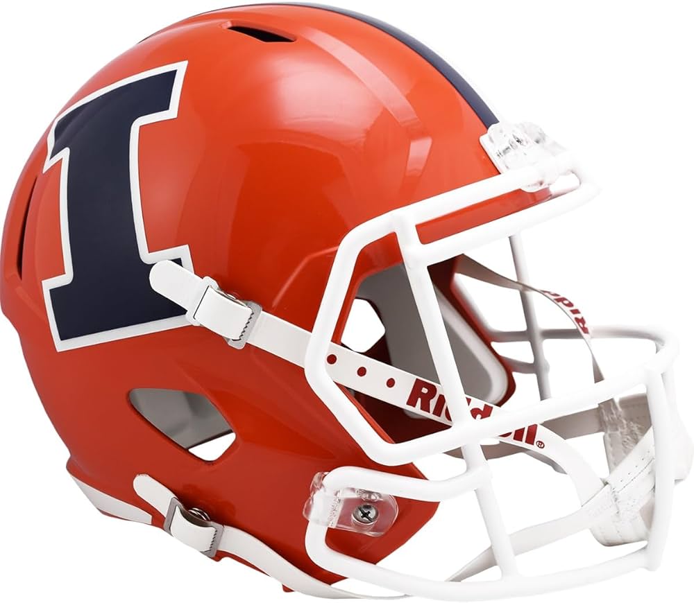 Illinois Fighting Illini Orange Riddell Replica Full Size Speed Helmet
