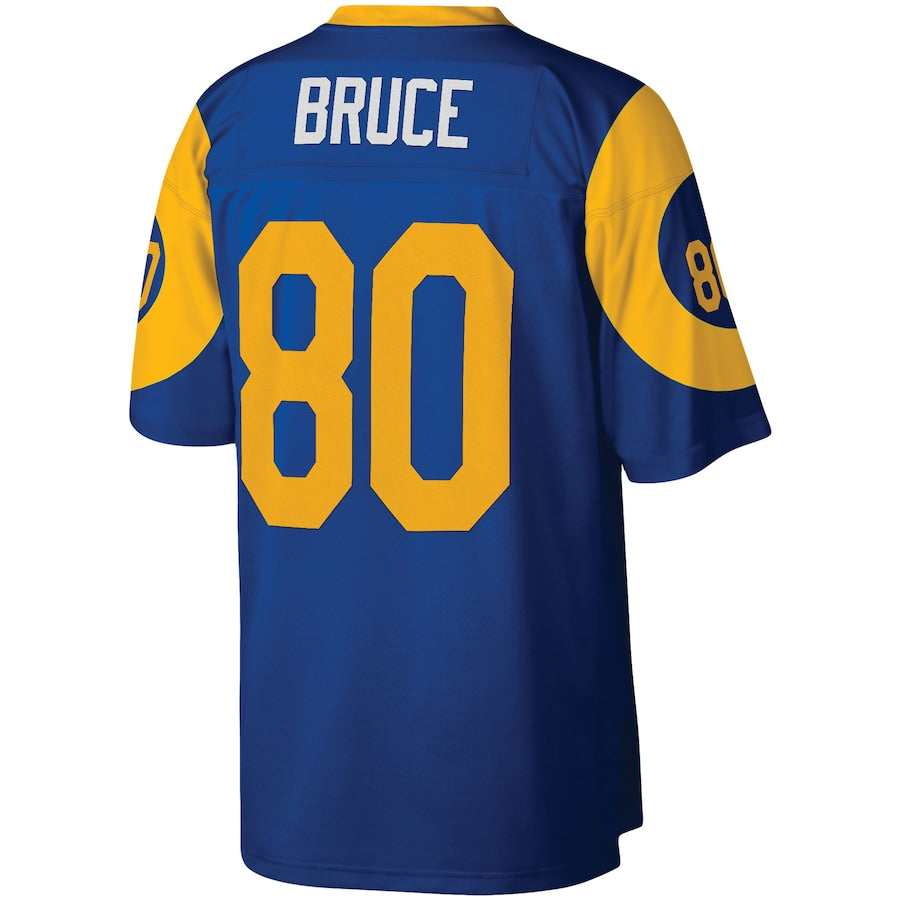 Mens St. Louis Rams Isaac Bruce Mitchell & Ness Royal Blue/Yellow 1999 Legacy Replica Jersey