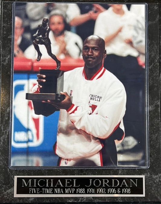 Chicago Bulls Michael Jordan 5X MVP Photo Plaque