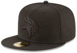 Minnesota Vikings Black on Black Basic 59FIFTY Fitted Hat - Pro Jersey Sports