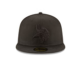 Minnesota Vikings Black on Black Basic 59FIFTY Fitted Hat - Pro Jersey Sports
