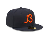 Chicago Bears "B" Logo Nightshift Navy New Era 59FIFTY Fitted Hat - Pro Jersey Sports