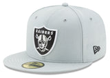 Las Vegas Raiders New Era Snow Gray Classic 59FIFTY Fitted Hat - Pro Jersey Sports